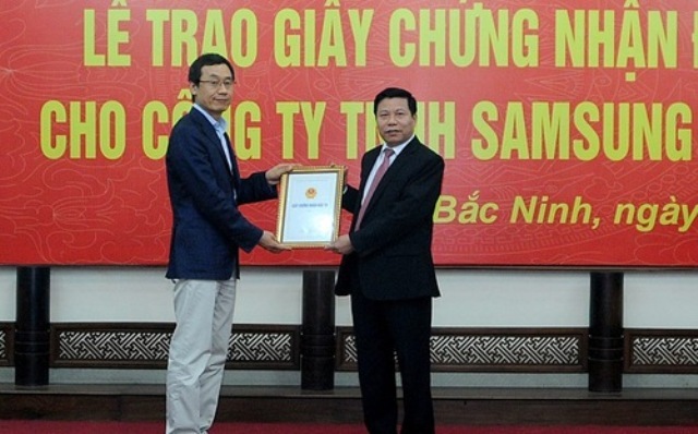 Bắc Ninh awards a one-billion USD investment certificate to Sam sung Display - Project implemented in Yên Phong Industrial Zone